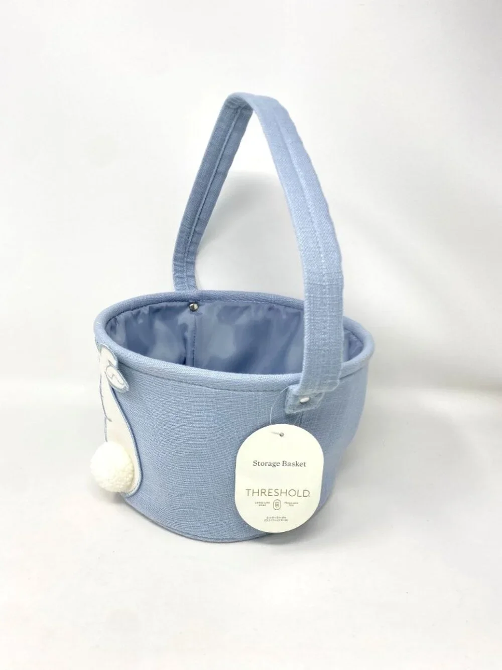 Target Easter Storage Basket Embroidered Bunny Fabric - Threshold™ Chambray Blue